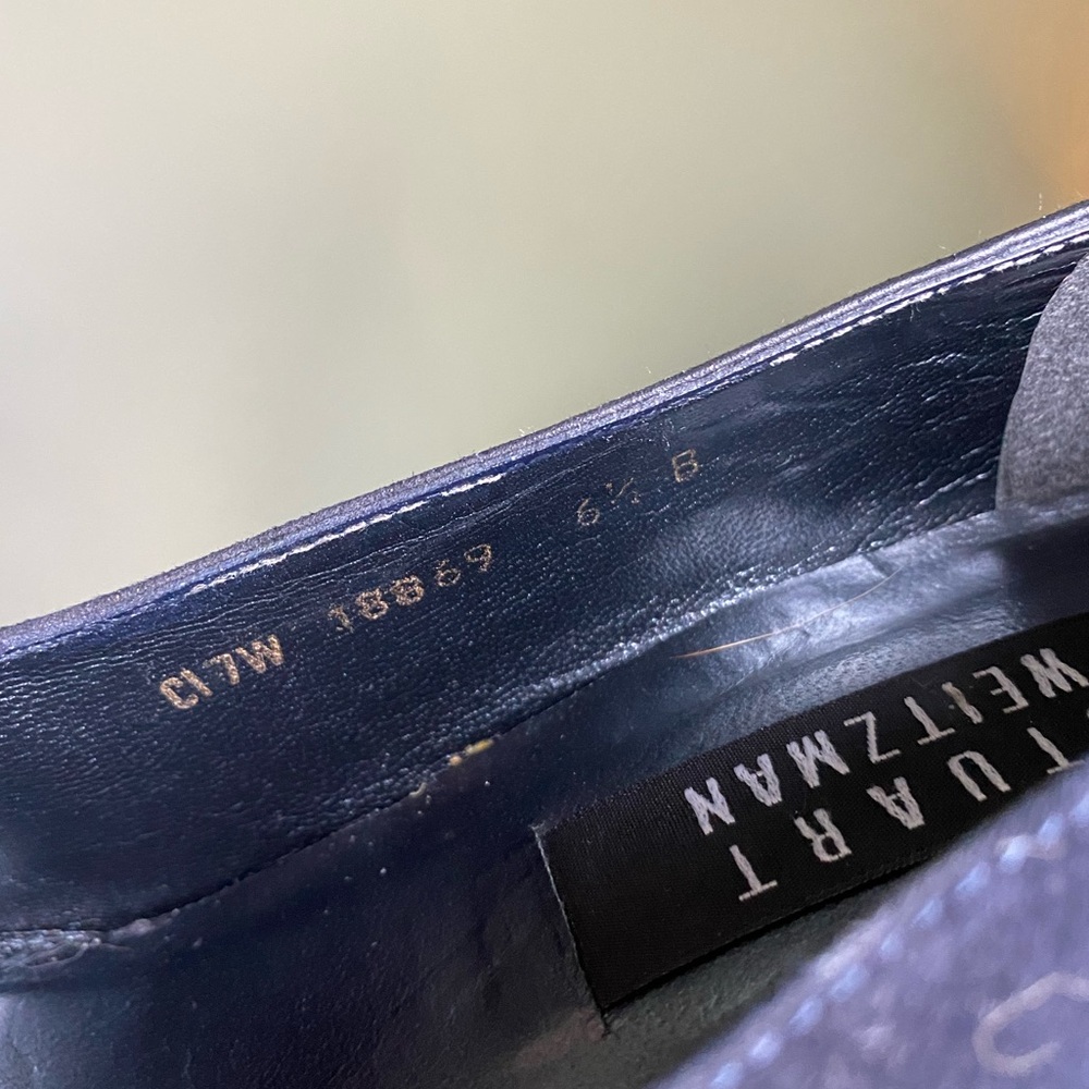Stuart Weitzman Navy Blue Suede Pumps Size 6.5 - Picture 6 of 6